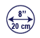 diameter in cm and inch